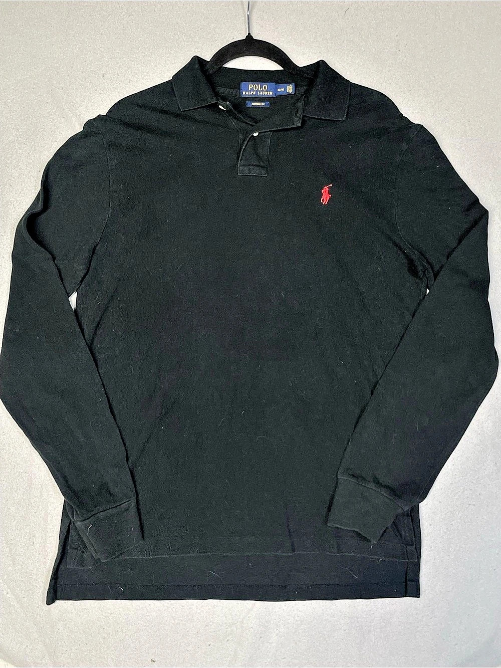 Polo Ralph Lauren Custom Fit Long-Sleeve Polo Shirt Black M